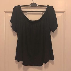 Off-the-shoulder black top